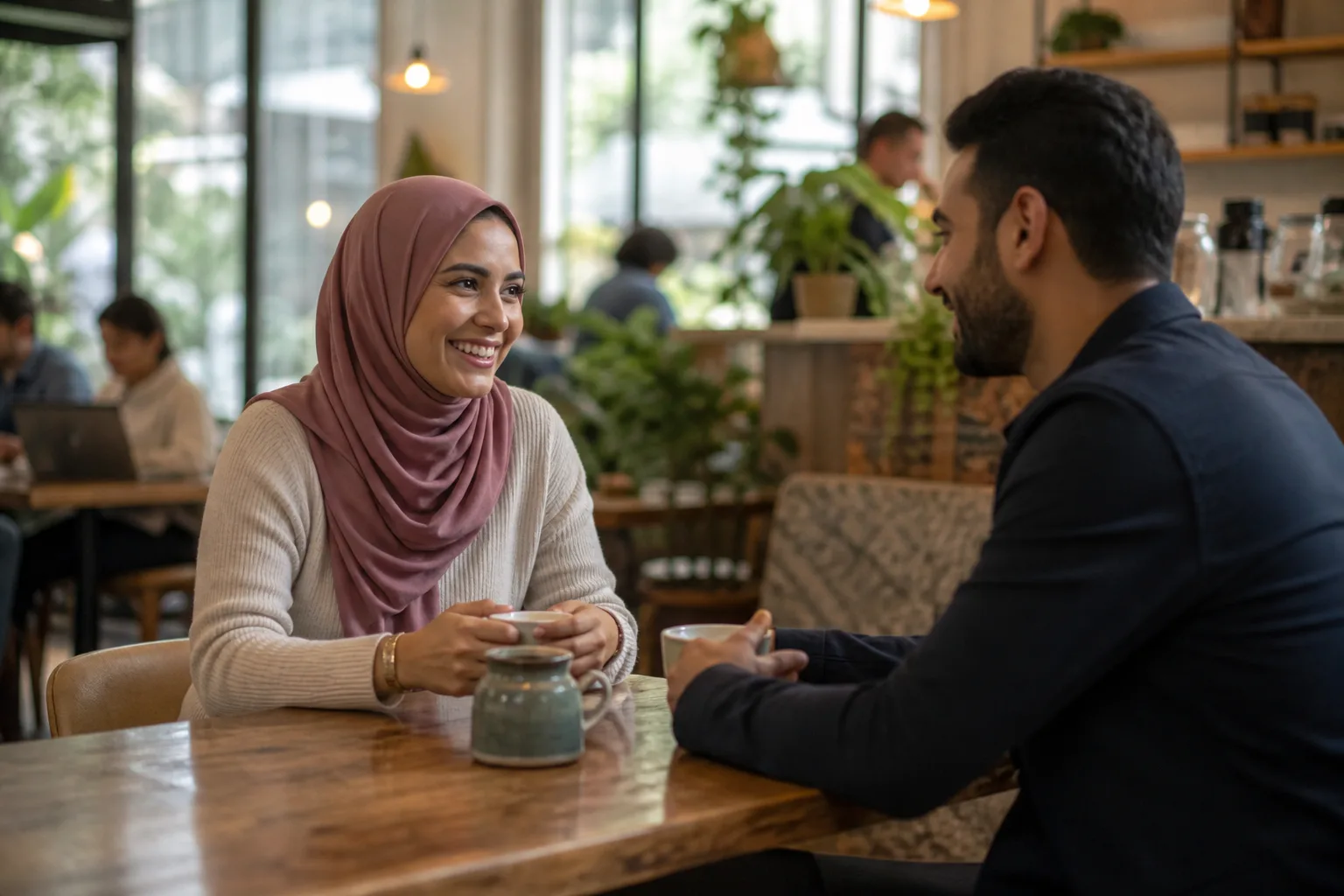 Muslim singles talking at a relaxed community event in Perth